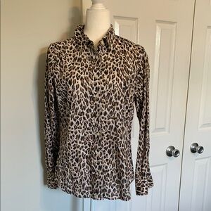 J. Crew Factory Leopard Print Button Down Shirt